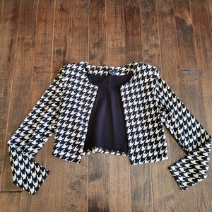 Houndstooth Print Blazer - Size Small